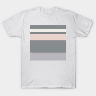 A gorgeous jumble of Very Light Pink, Grey, Silver and Light Grey stripes. T-Shirt